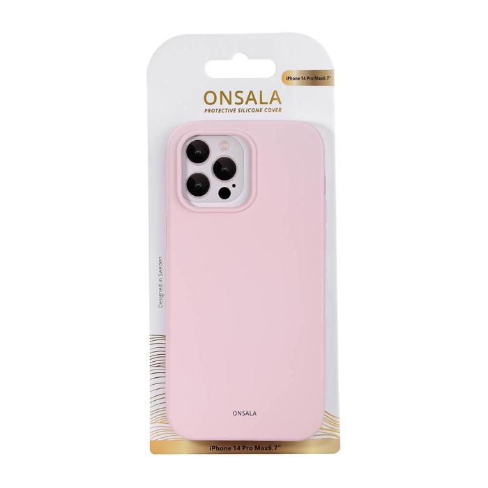 Bild 2, Onsala ONSALA iPhone 14 Pro Max Mobilskal Silikon Chalk Pink - Teknikhallen.se