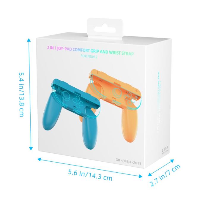 Bild 6, JYS JYS 2 st Nintendo Switch 2 Joy-Con Grip Blå / Röd - Teknikhallen.se