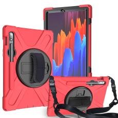  Galaxy Tab S8 / Tab S7 Skal 360&deg; Hybrid Kickstand Med Strap - Teknikhallen.se