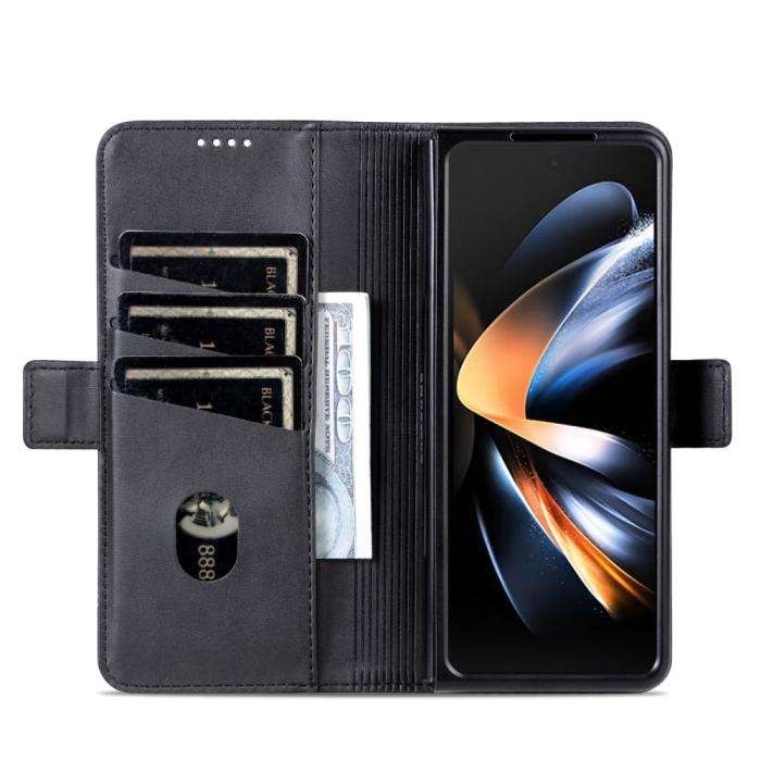 Bild 2, AZNS AZNS Galaxy Z Fold 5 Fodral PU-Läder Svart - Teknikhallen.se