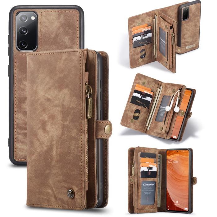 Bild 2, CASEME Samsung Galaxy S20 FE - CASEME 2-i-1 Magnet Skal/Fodral - Brun - Teknikhallen.se