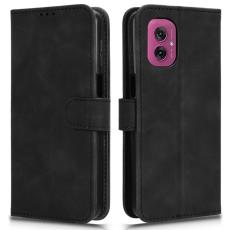  Motorola Moto G55 5G Fodral L&auml;der Svart - Teknikhallen.se