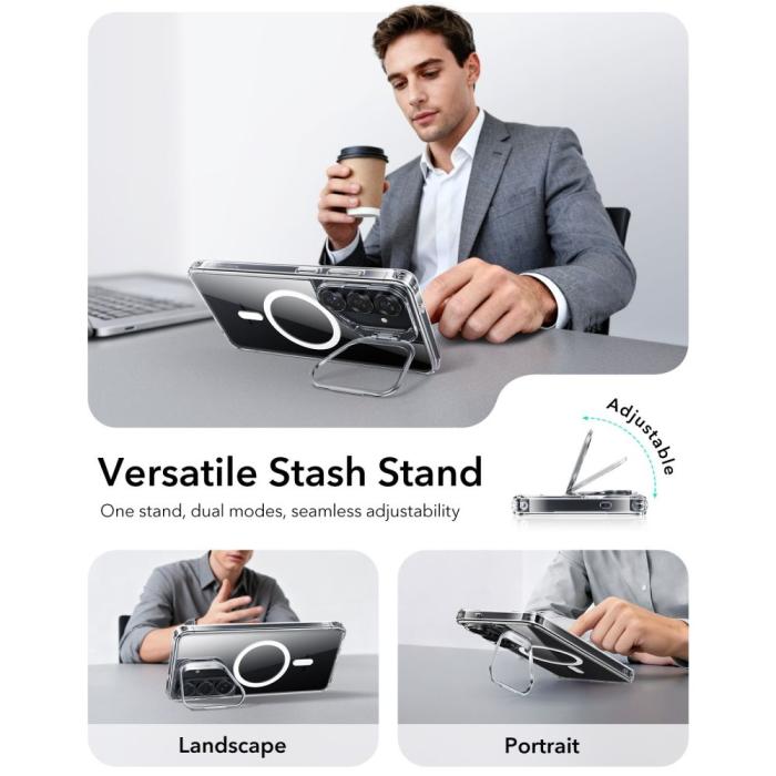 Bild 3, ESR ESR Galaxy S26 Skal MagSafe Classic Hybrid Kickstand Transparent - Teknikhallen.se