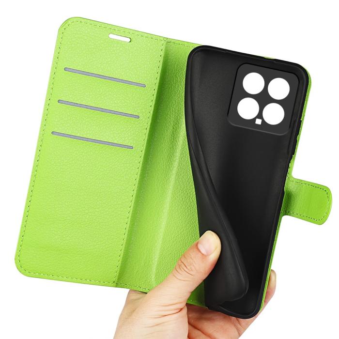 Bild 4,  Xiaomi 14 Fodral Litchi Läder Grön - Teknikhallen.se