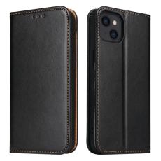  iPhone 14 Plus Flip Fodral &Auml;kta L&auml;der Svart - Teknikhallen.se