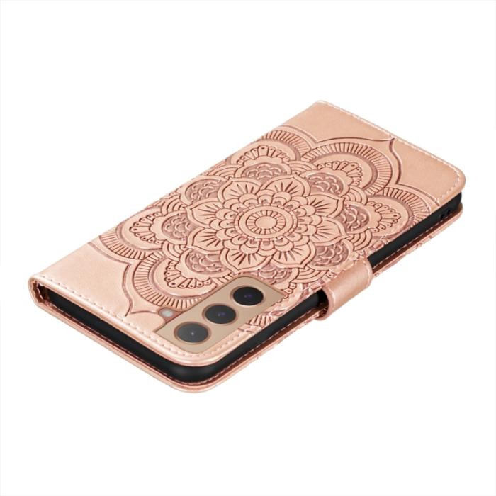 Bild 6,  Samsung Galaxy S22 Fodral Sun Mandala Läder Roséguld - Teknikhallen.se