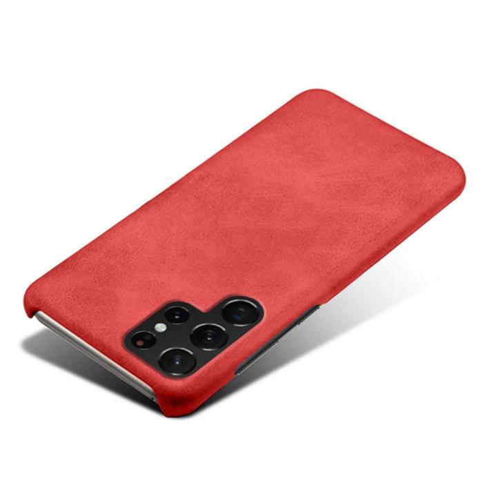 Bild 3,  Samsung Galaxy S23 Ultra Skal Läder Belagt Röd - Teknikhallen.se