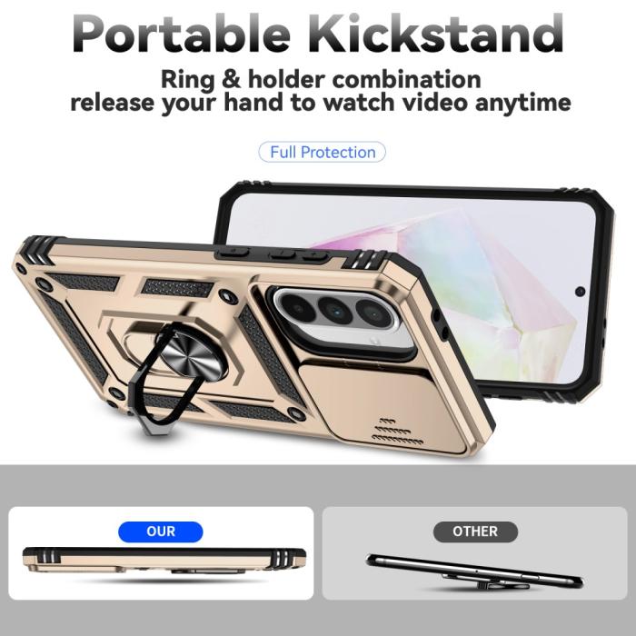 Bild 4,  Samsung Galaxy A56 5G/A36 5G Skal CamShield Ring Hybrid Guld - Teknikhallen.se