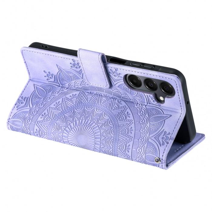 Bild 4,  Samsung Galaxy S25 Fodral Mandala Läder Lila - Teknikhallen.se