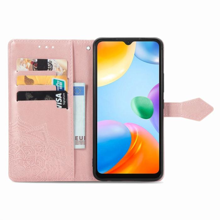 Bild 3,  Xiaomi Redmi 10C Fodral Mandala Läder Roséguld - Teknikhallen.se