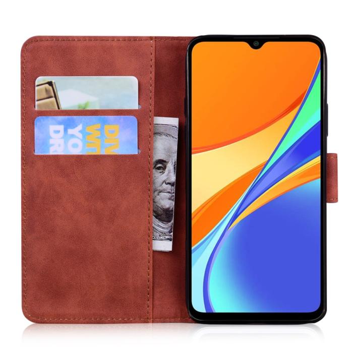 Bild 2,  Xiaomi Redmi 9C Fodral Läder Brun - Teknikhallen.se