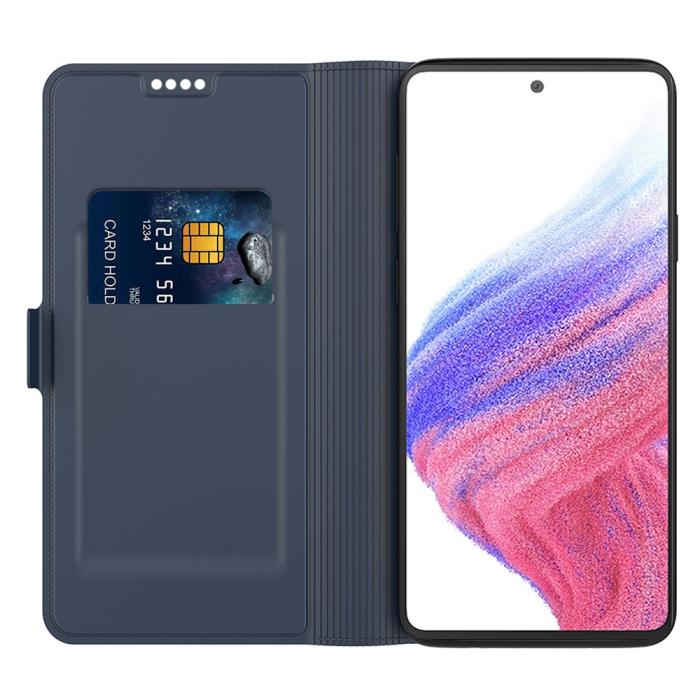 Bild 2,  Samsung Galaxy A25 5G Fodral Slim Läder Blå - Teknikhallen.se