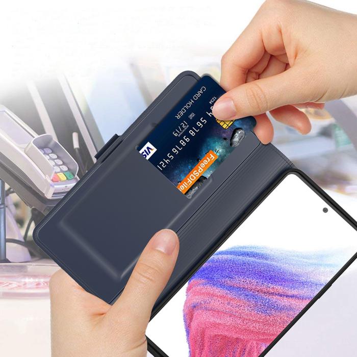 Bild 5,  Samsung Galaxy A25 5G Fodral Slim Läder Blå - Teknikhallen.se