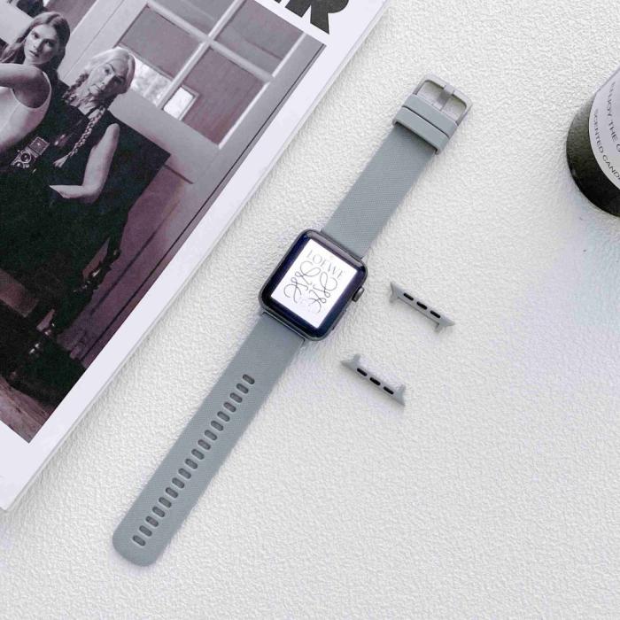 Bild 2,  Apple Watch 42/41/40/38 mm Armband Silikon Grå - Teknikhallen.se
