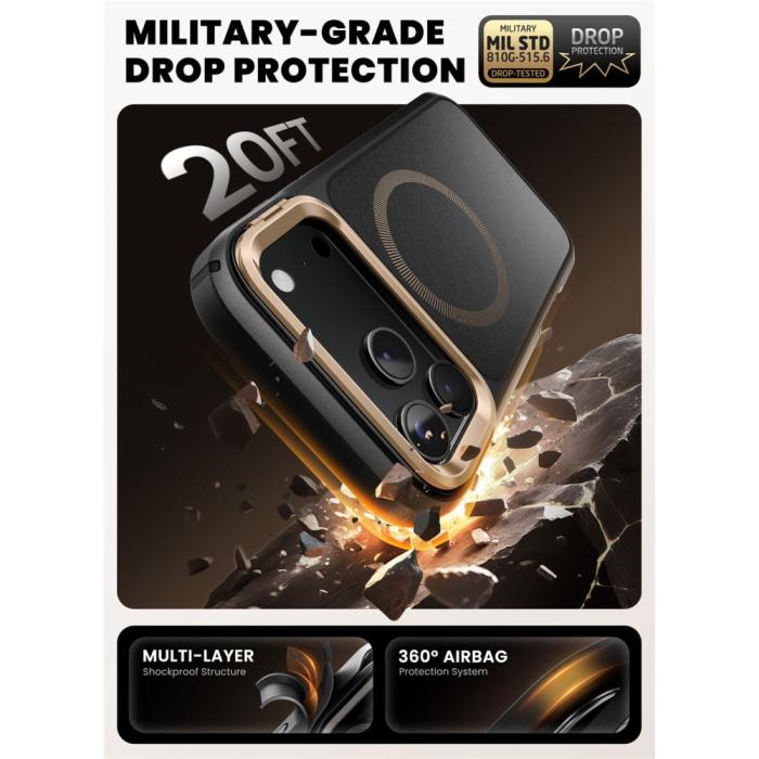 Bild 3, Supcase Supcase iPhone 17 Pro Max Skal MagSafe Iblsn Ares Flip Desert Gold - Teknikhallen.se