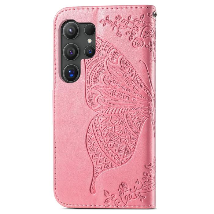 Bild 4,  Samsung Galaxy S24 Ultra Fodral Big Butterfly Rosa - Teknikhallen.se