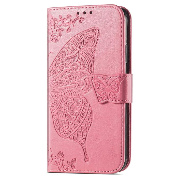 Bild 5,  Samsung Galaxy S24 Ultra Fodral Big Butterfly Rosa - Teknikhallen.se