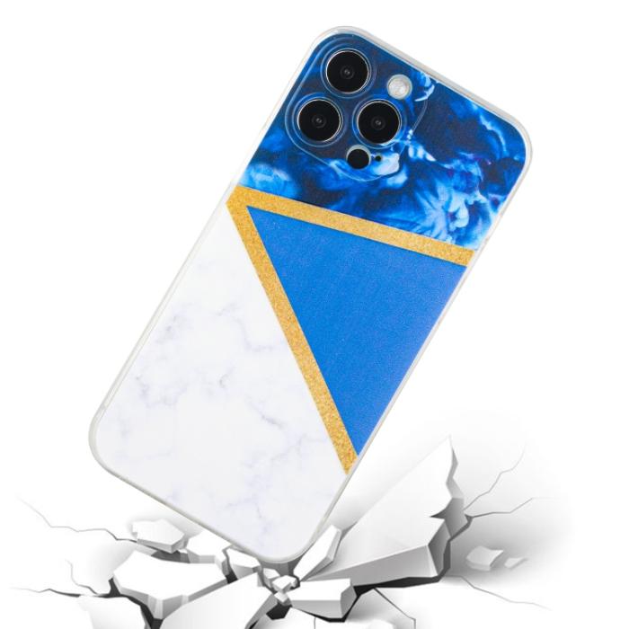 Bild 4,  iPhone 14 Pro Skal Marmor TPU Mörk Blå - Teknikhallen.se