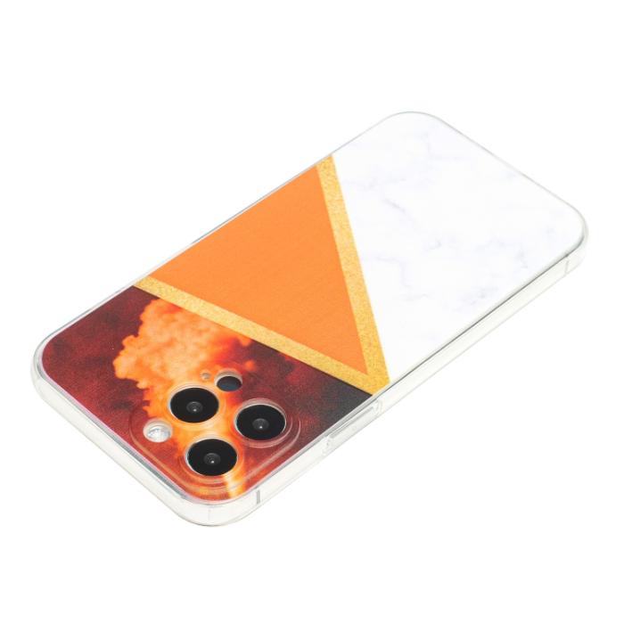Bild 2,  iPhone 14 Pro Skal Marmor TPU Orange - Teknikhallen.se