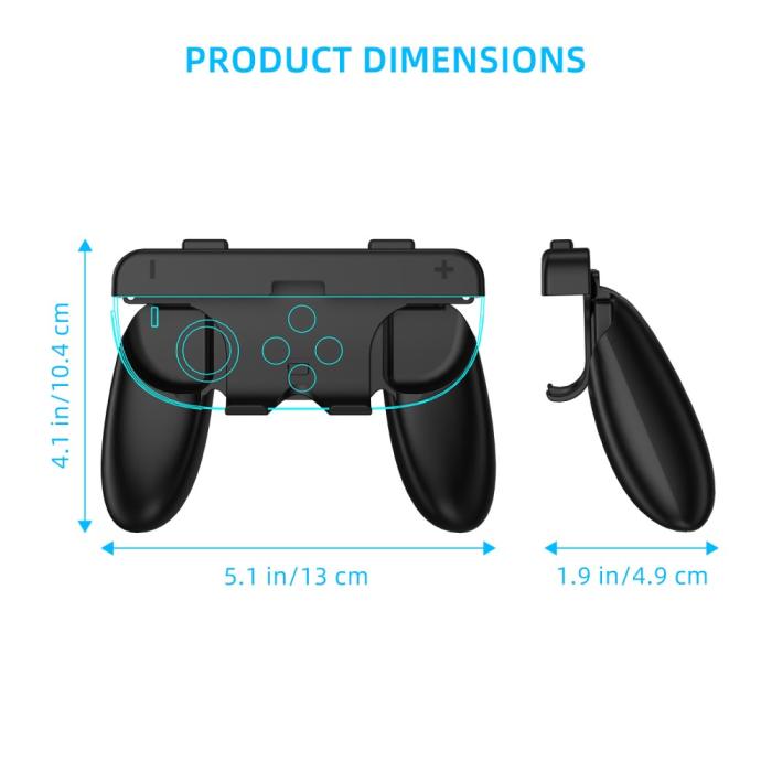 Bild 5, JYS JYS 2 st Nintendo Switch 2 Joy-Con Grip Svart - Teknikhallen.se