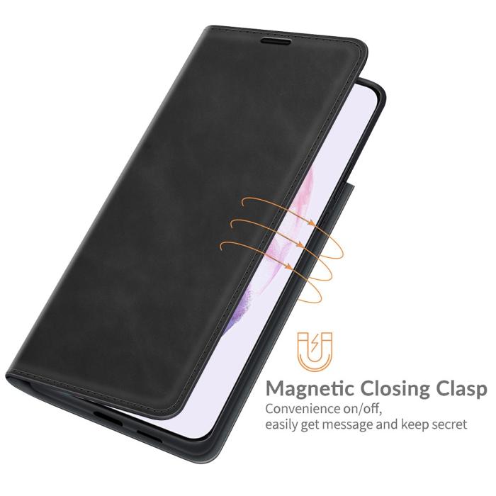 Bild 6,  Samsung Galaxy S22 Plus Fodral Flip Silkeslent Svart - Teknikhallen.se
