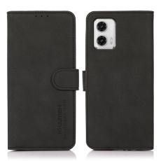 KHAZNEH KHAZNEH Motorola Moto G73 5G Fodral Matt L&auml;der Svart - Teknikhallen.se