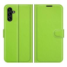  Samsung Galaxy A04s / A13 5G Fodral Litchi L&auml;der Gr&ouml;n - Teknikhallen.se