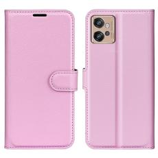  Motorola Moto G32 Fodral Litchi L&auml;der Ljus Rosa - Teknikhallen.se