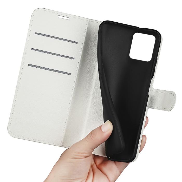 Bild 4,  Motorola Moto G32 Fodral Litchi Läder Vit - Teknikhallen.se