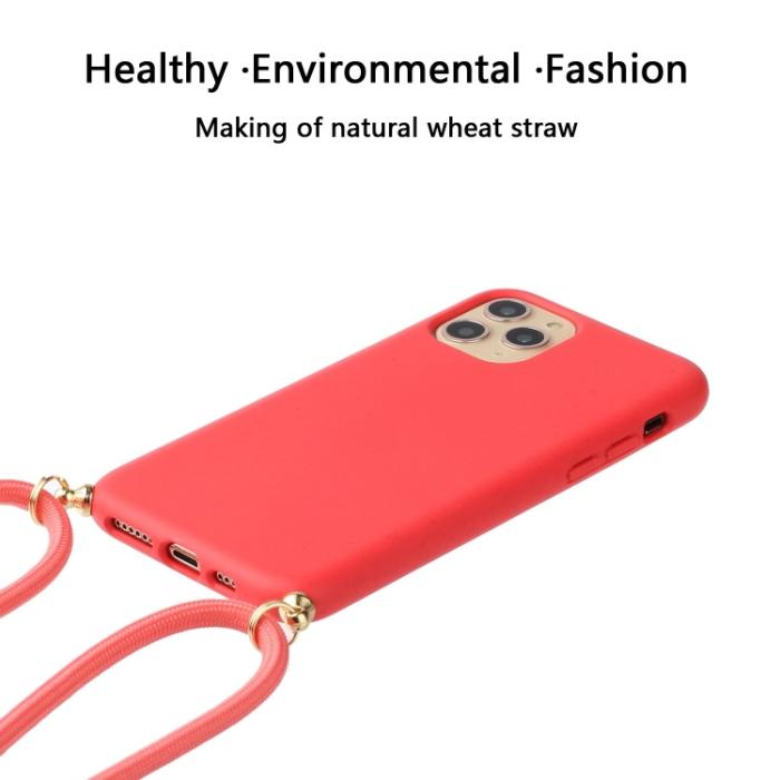 Bild 2,  iPhone 15 Pro Skal Strawberry Design Med Strap Röd - Teknikhallen.se