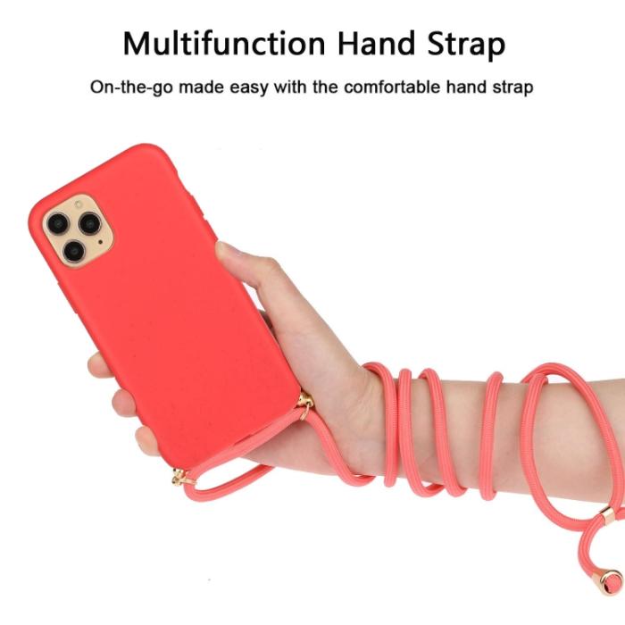 Bild 3,  iPhone 15 Pro Skal Strawberry Design Med Strap Röd - Teknikhallen.se