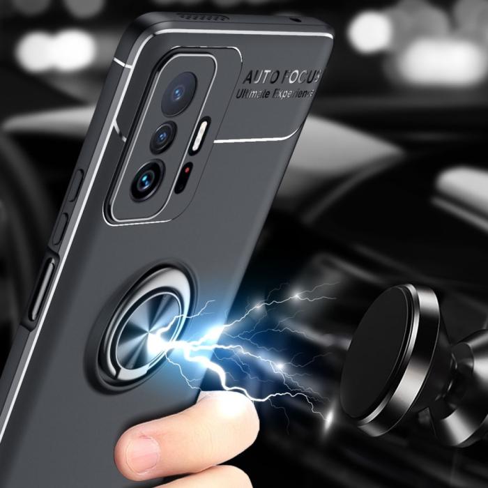 Bild 2,  Xiaomi 11T / 11T Pro Skal Ring Svart/Blå - Teknikhallen.se