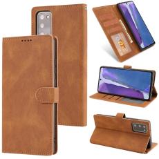  Samsung Galaxy S20 FE - Klassiskt L&auml;der Fodral - Brun - Teknikhallen.se