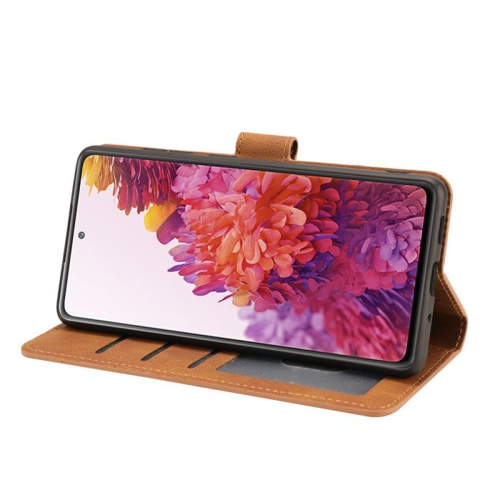 Bild 5,  Samsung Galaxy S20 FE - Klassiskt Läder Fodral - Brun - Teknikhallen.se
