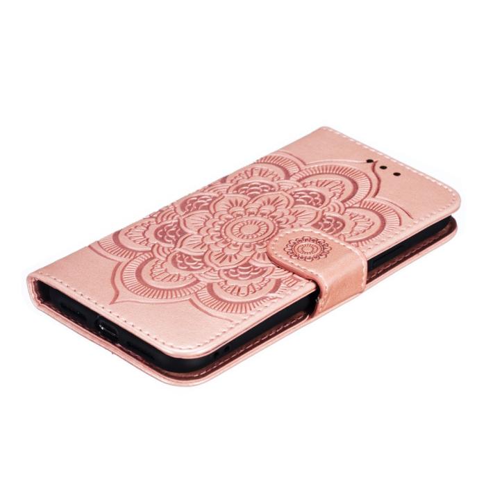 Bild 5,  iPhone X/Xs - Mandala Läder Fodral - Roséguld - Teknikhallen.se