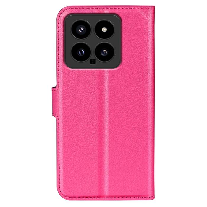 Bild 6,  Xiaomi 14 Fodral Litchi Läder Rosa - Teknikhallen.se