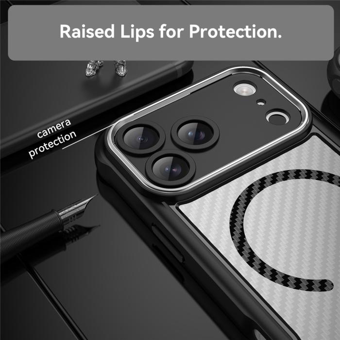 Bild 4,  iPhone 17 Pro Max Skal MagSafe Kolfiber Textur Svart - Teknikhallen.se