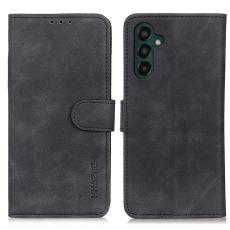 KHAZNEH KHAZNEH Galaxy A35 5G Fodral Retro L&auml;der Svart - Teknikhallen.se