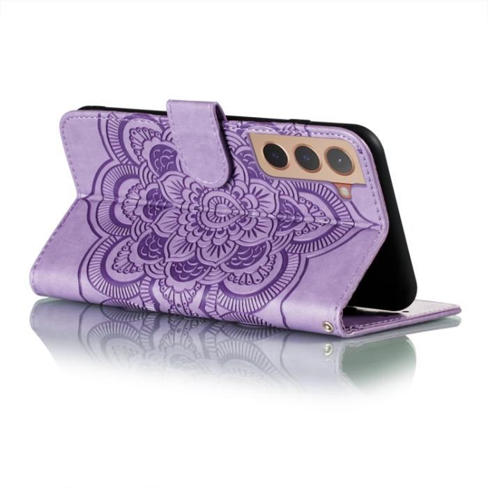 Bild 5,  Samsung Galaxy S22 Fodral Sun Mandala Läder Lila - Teknikhallen.se