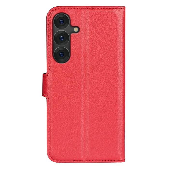 Bild 6,  Samsung Galaxy S25 Plus Fodral Litchi Läder Röd - Teknikhallen.se