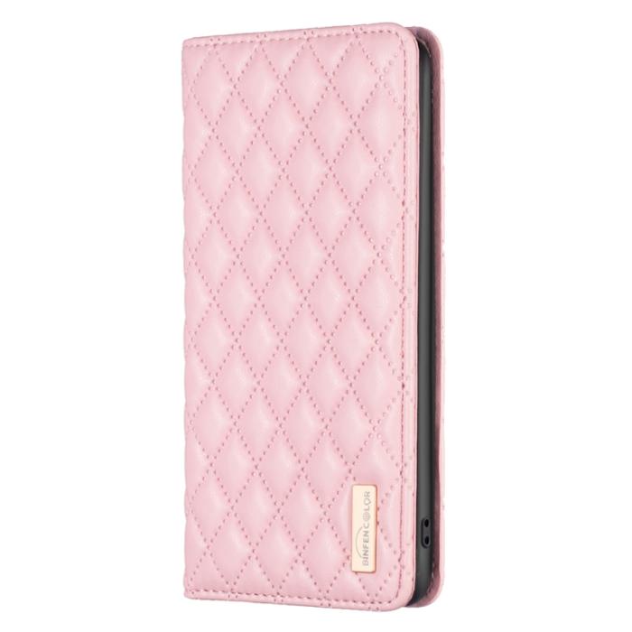 Bild 2, BINFEN BINFEN iPhone 15 Pro Fodral Diamond Flip Läder Rosa - Teknikhallen.se