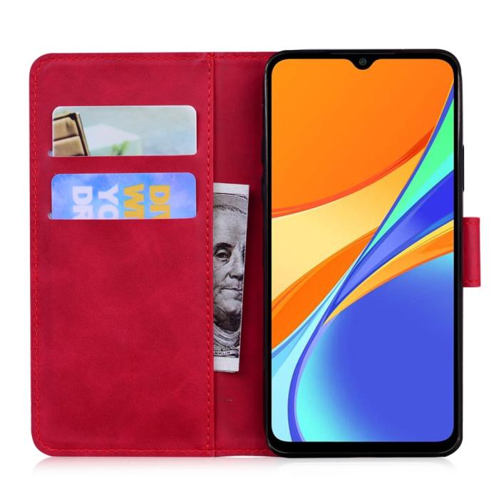 Bild 2,  Xiaomi Redmi 9C Fodral Läder Röd - Teknikhallen.se