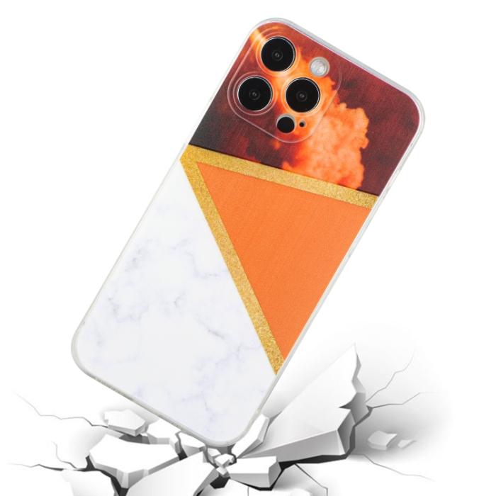 Bild 4,  iPhone 14 Pro Skal Marmor TPU Orange - Teknikhallen.se