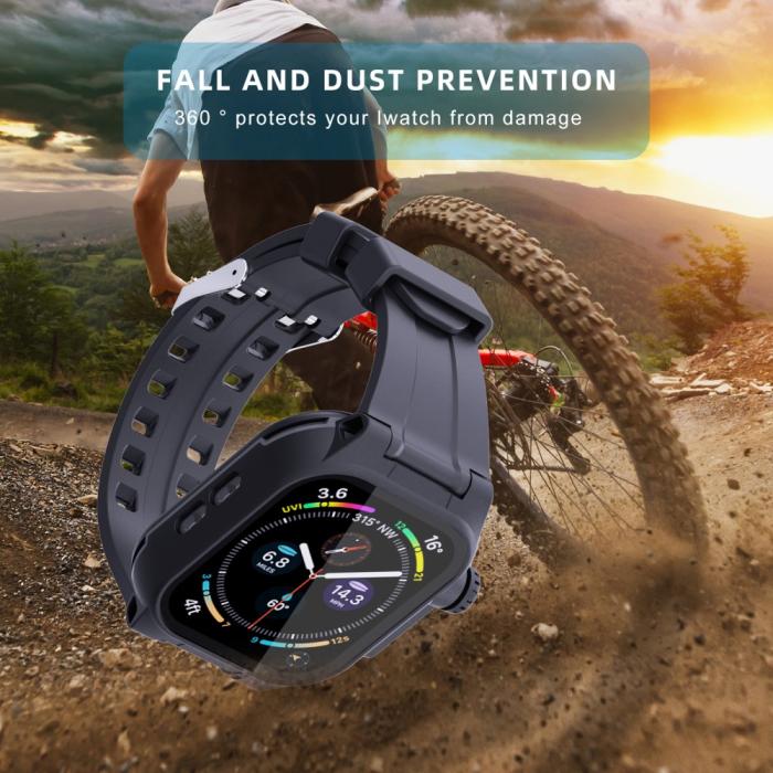 Bild 4, ShellBox ShellBox Armband Apple Watch 41 mm Vattentätt IP68 Skal Svart - Teknikhallen.se