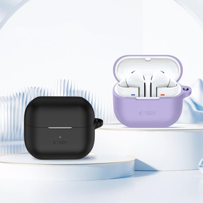 Bild 3, Tech-Protect Tech-Protect Samsung Galaxy Buds 3 / 3 Pro / 3 FE Skal Silikon Hook Lavender - Teknikhallen.se
