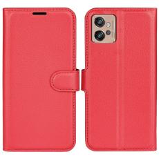  Motorola Moto G32 Fodral Litchi L&auml;der R&ouml;d - Teknikhallen.se