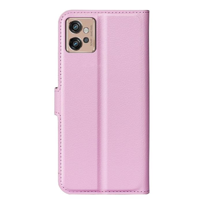 Bild 6,  Motorola Moto G32 Fodral Litchi Läder Ljus Rosa - Teknikhallen.se