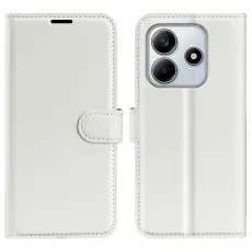  Xiaomi Redmi Note 14 4G Fodral Litchi L&auml;der Vit - Teknikhallen.se
