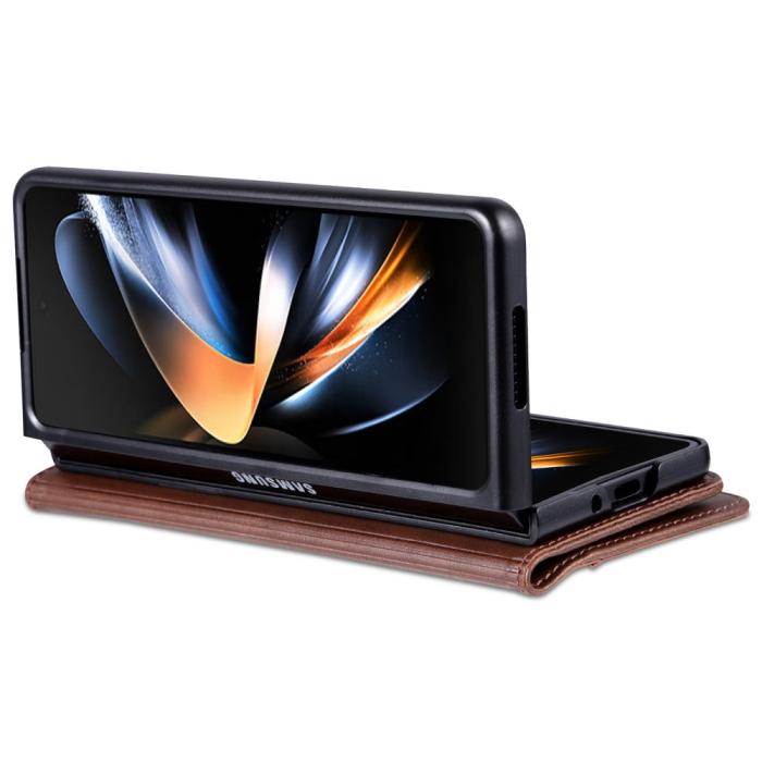 Bild 4, AZNS AZNS Galaxy Z Fold 5 Fodral PU-Läder Brun - Teknikhallen.se