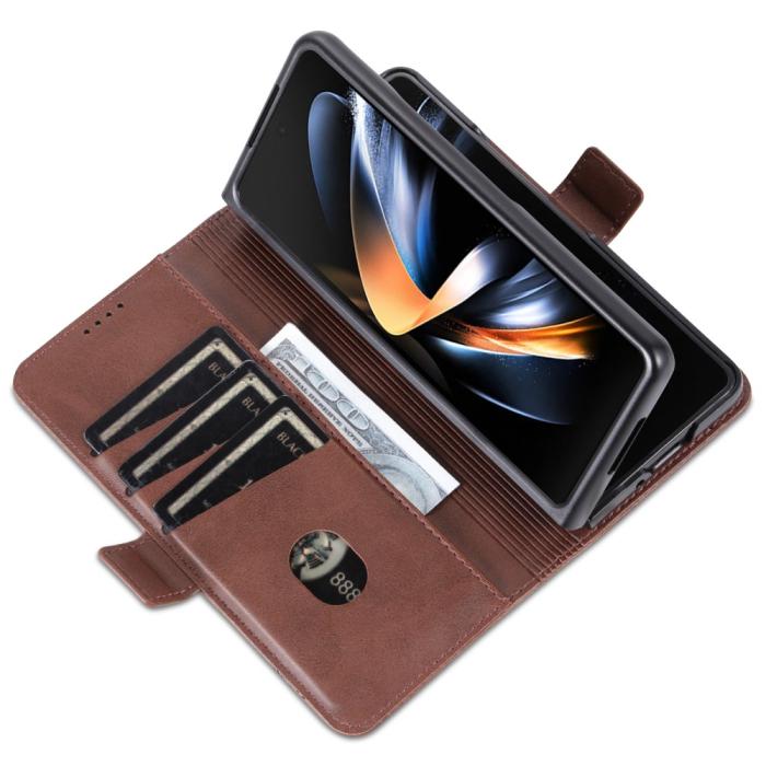 Bild 5, AZNS AZNS Galaxy Z Fold 5 Fodral PU-Läder Brun - Teknikhallen.se
